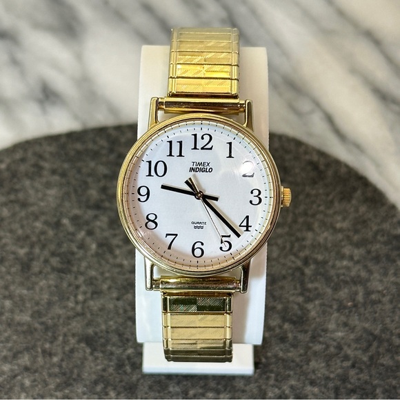 Timex 1997 Y2K Indiglo WR Watch With Vintage Style Metal Expanding Band - Picture 1 of 11
